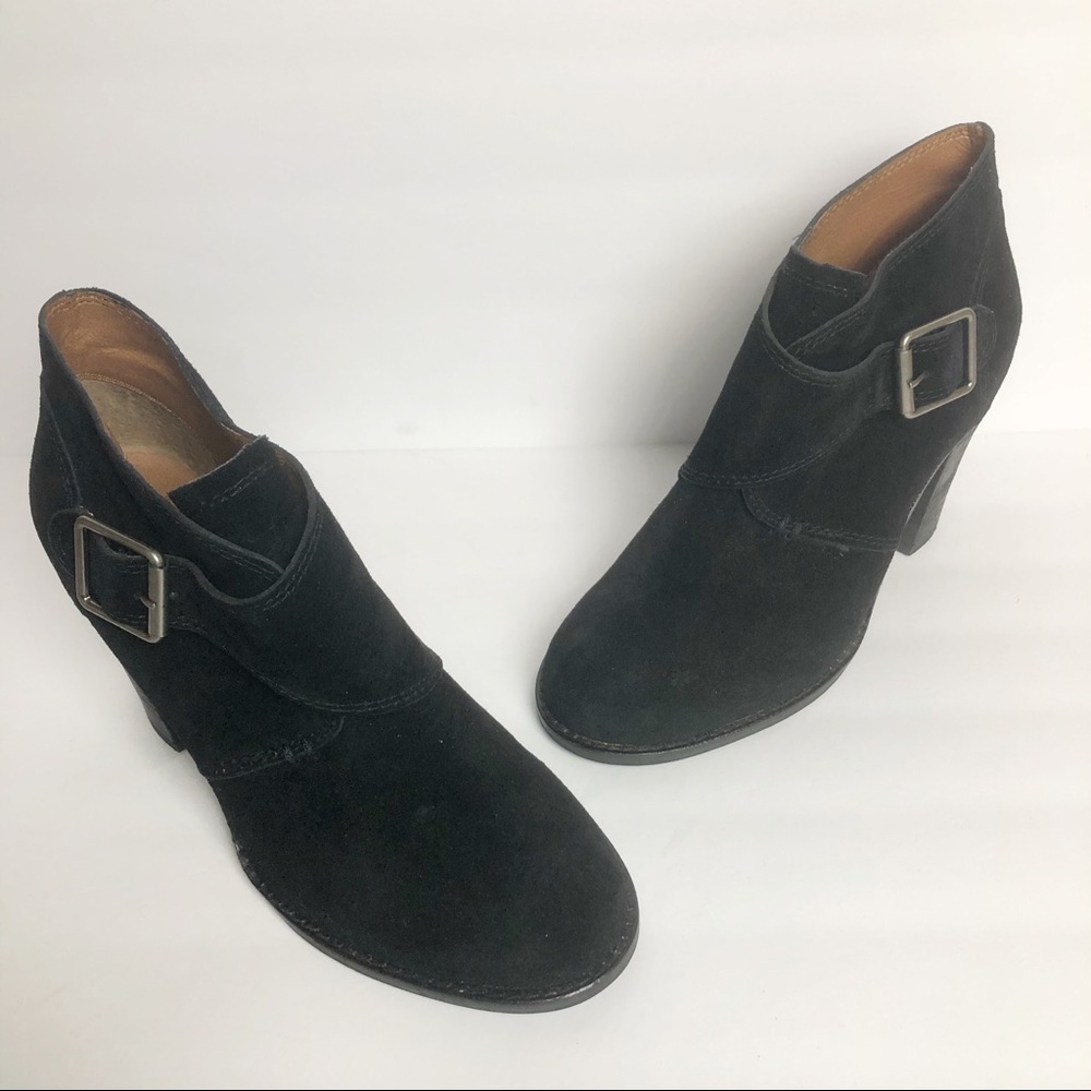 Lucky Brand | Mickie Buckle Black Ankle Boots - Picture 2 of 8